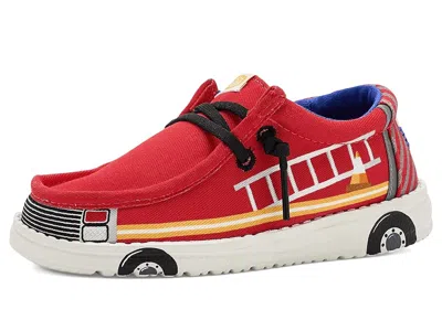 Hey Dude Kids' Wally Funk Firetruck (toddler) Boys Shoes Red/multi: 8 Toddler M