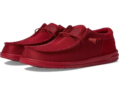 Hey Dude Wally Funk Mono 40011-610 Men's Us 8 Red Slip-on Casual Shoes Rhs2526 (red,8)