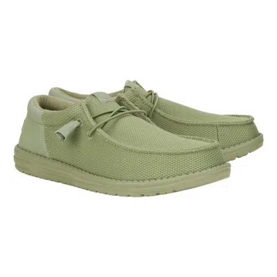 Hey Dude Wally Funk Mono 40011-337 Men'sm Olive Slip-on Casual Shoes Mew1743 In Green