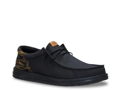 Hey Dude Wally Funk Outdoor Camo Slipon In Black