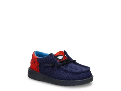 Hey Dude Wally Funk Spiderman Slipon Kids' In Blue