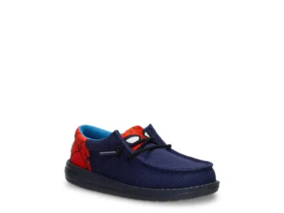 Hey Dude Wally Funk Spiderman Slipon Kids' In Blue