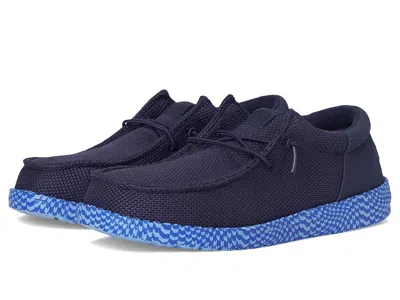 Hey Dude Wally Funk Warped Geo (little Kid/big Kid) Boys Shoes Navy/blue : 11 Little Kid M, Synthetic/textile