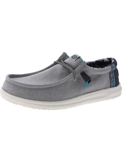 Hey Dude Wally H20 Mens Lifestyle Removable Insoles Slip-on Shoes In Gray