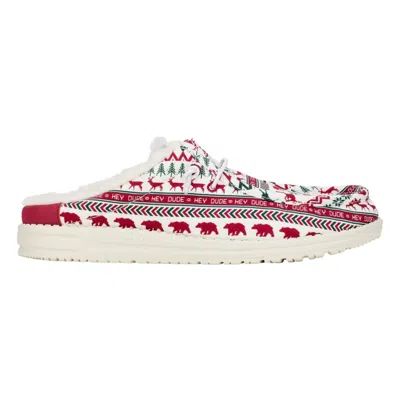 Hey Dude Wally Holiday Print - Slip Warmth White / Red 41973-119 Men's In Multi