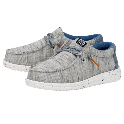 Hey Dude Wally Jersey 40217-007 Little Kids Gray Moc Toe Slip-on Shoes Ham639