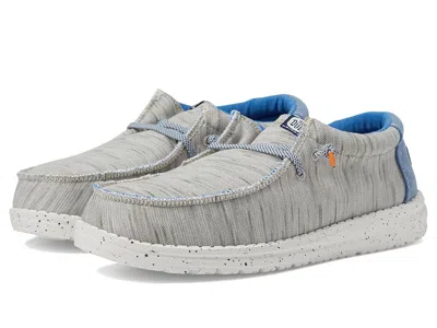 Hey Dude Wally Jersey (little Kid/big Kid) Boy's Shoes Light Grey : 6 Big Kid M, Textile In Gray