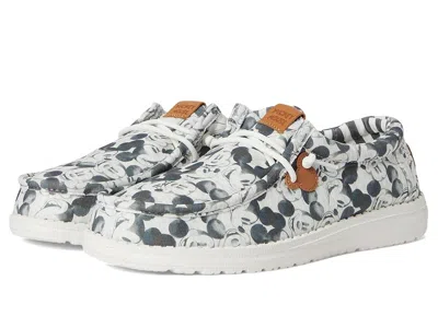 Hey Dude Wally Mickey Mouse Print (little Kid/big Kid) Boys Shoes Grey : 2 Little Kid M, Canvas In Gray