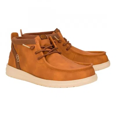 Hey Dude Wally Mid Gripr Classic 42051-2du Men's Cognac Casual Shoes Liq961 In Orange