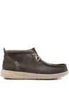 Hey Dude Wally Mid Gripr Classic Lace-up Loafers In Brown