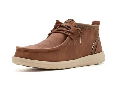 Hey Dude Wally Mid Gripr Classic Men's Boots Cognac/tan: 7 M, Synthetic In Brown