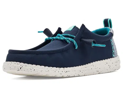 Hey Dude Wally Mini Ripstop (little Kid/big Kid) Boy's Shoes Navy/multi : 13 Little Kid M, Polyester