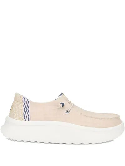 Hey Dude Wally Platform Sneakers In Neutral