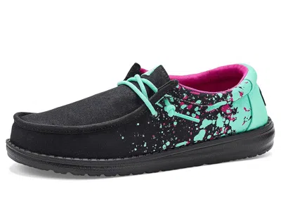Hey Dude Wally Print Boy's Shoes Black/multi : 13 Little Kid M, Cotton