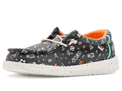 Hey Dude Kids' Wally Print Boy's Shoes Black/multi : 4 Toddler M, Faux Leather