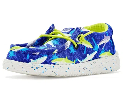 Hey Dude Kids' Wally Print Boys Shoes Blue/multi : 5 Toddler M, Canvas