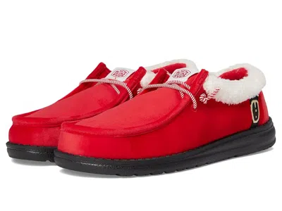 Hey Dude Wally Santa Claus (little Kid/big Kid) Boy's Shoes Red : 4 Big Kid M, Textile
