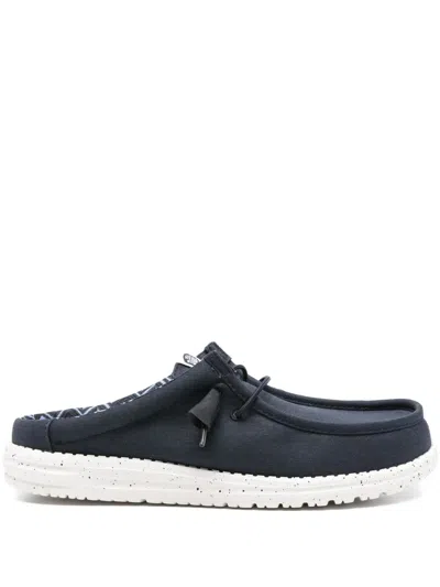 Hey Dude Wally Slip Mules In Blue