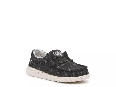 Hey Dude Wally Slipon Sneaker Kids' In Black/white
