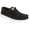 Hey Dude Wally Slub Canvas Slip-on Shoe In Black