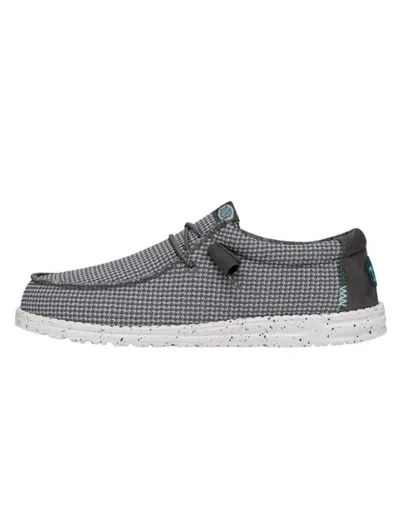 Hey Dude Wally Sport Mesh 40403-030 Men's Gray White Casual Shoes Shop446