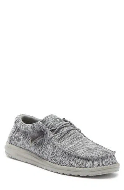 Hey Dude Wally Stretch Boat Shoe In Grey