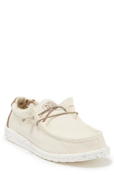 Hey Dude Wally Stretch Boat Shoe In White