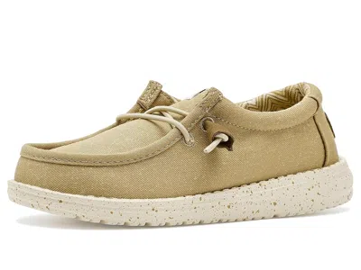 Hey Dude Wally Stretch Canvas (little Kid/big Kid) Boy's Shoes Olive Grey : 1 Little Kid M In Gray