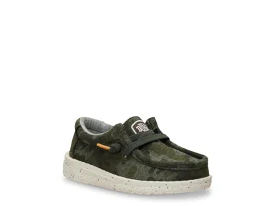 Hey Dude Wally Stretch Jersey Camo Slipon Kids' In Dark Green