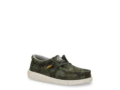Hey Dude Wally Stretch Jersey Camo Slipon Kids' In Dark Green