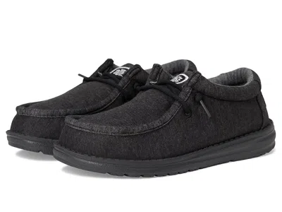 Hey Dude Wally Stretch Jersey (little Kid/big Kid) Kid's Shoes Black : 12 Little Kid M, Synthetic