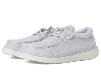 Hey Dude Wally Stretch Jersey (little Kid/big Kid) Kid's Shoes Light Grey : 12 Little Kid M, Synthetic In Gray