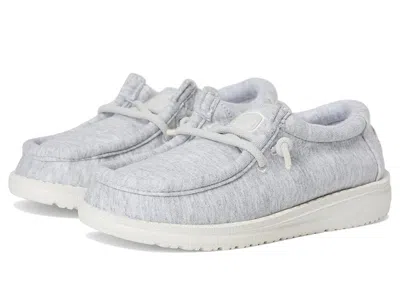 Hey Dude Wally Stretch Jersey (toddler) Kid's Shoes Light Grey : 9 Toddler M, Textile In Gray