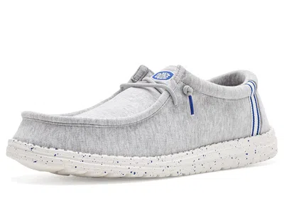 Hey Dude Wally Stretch Jersey Varsity Men's Sandals Light Grey/blue: 12 M In Gray