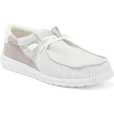 Hey Dude Wally Stretch Lace-up Shoe In White