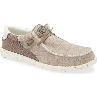 Hey Dude Wally Stretch Lace-up Shoe In Brown