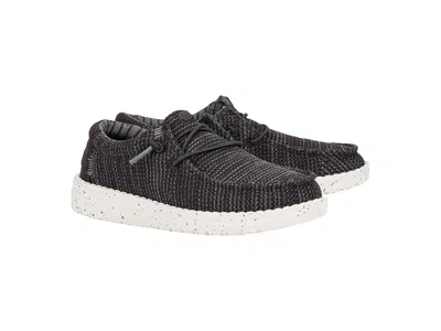 Hey Dude Wally Stretch Sox (little Kid/big Kid) Boys Shoes Black/white : 3 Little Kid M, Canvas In Multi