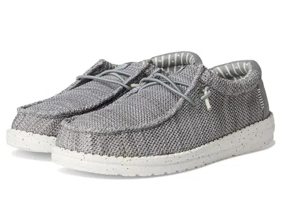 Hey Dude Wally Stretch Sox (little Kid/big Kid) Boys Shoes Grey : 4 Big Kid M, Canvas In Gray