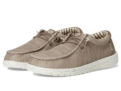 Hey Dude Wally Stretch Sox (little Kid/big Kid) Boys Shoes Walnut : 1 Little Kid M, Canvas In Brown