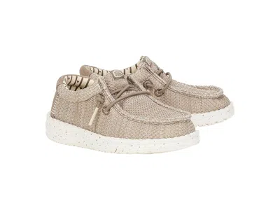 Hey Dude Kids' Wally Stretch Sox (toddler) Boys Shoes Walnut : 8 Toddler M, Canvas In Brown