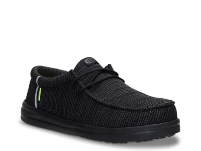 Hey Dude Wally Stretch Sox Work Slipon In Black