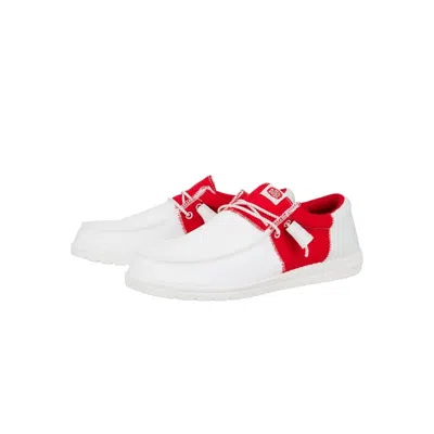 Hey Dude Wally Tri-varsity 40785-119 Menswhite Slip On Casual Shoes Mew1849 In White