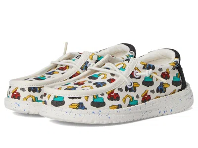 Hey Dude Kids' Wally Trucks (toddler) Boys Shoes Ivory/multi : 5 Toddler M, Canvas/cotton/lace