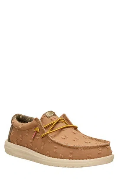 Hey Dude Wally Well Worn Slip On Sneaker In Brown