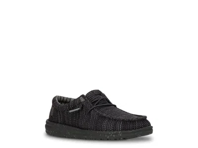 Hey Dude Waly Stretch Sox Slipon Kids' In Black/black