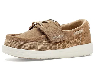 Hey Dude Wells Classic Kid's Shoes Cognac : 9 Toddler M, Cotton/polyester/vinyl In Brown