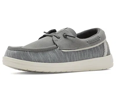 Hey Dude Wells Classic (little Kid/big Kid) Kid's Shoes Light Grey : 6 Big Kid M, Synthetic In Gray