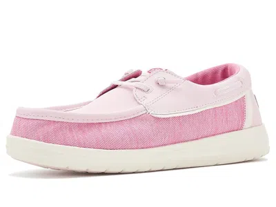 Hey Dude Wells Classic (little Kid/big Kid) Kid's Shoes Pink : 7 Big Kid M, Synthetic