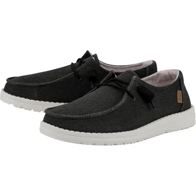 Hey Dude Wendy 40058-0xm Womens Black Chambray Moc Toe Casual Shoes Rhs8794