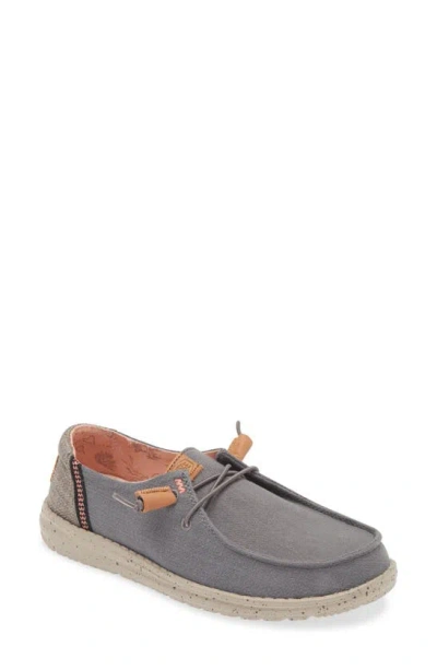 Hey Dude Wendy Boat Shoe In Washed Charcoal